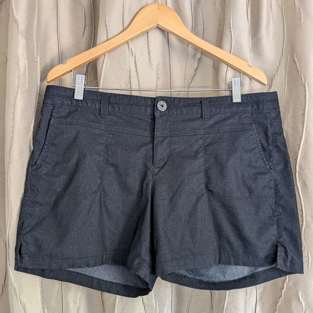 Athleta Quick Dry Hiking Shorts Sz 14 Charcoal/Heathered Black Gorpcore 983375